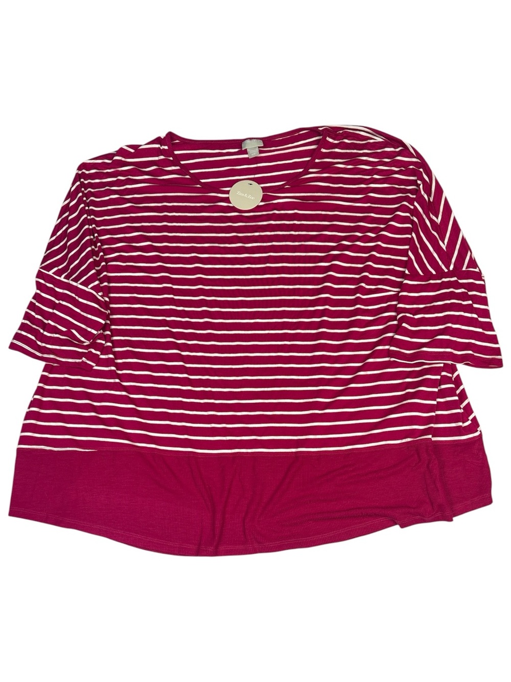 Zim & Zoe Women 30 32 Shirt Fuchsia Pink White Stripe New Tags Viscose Stretch